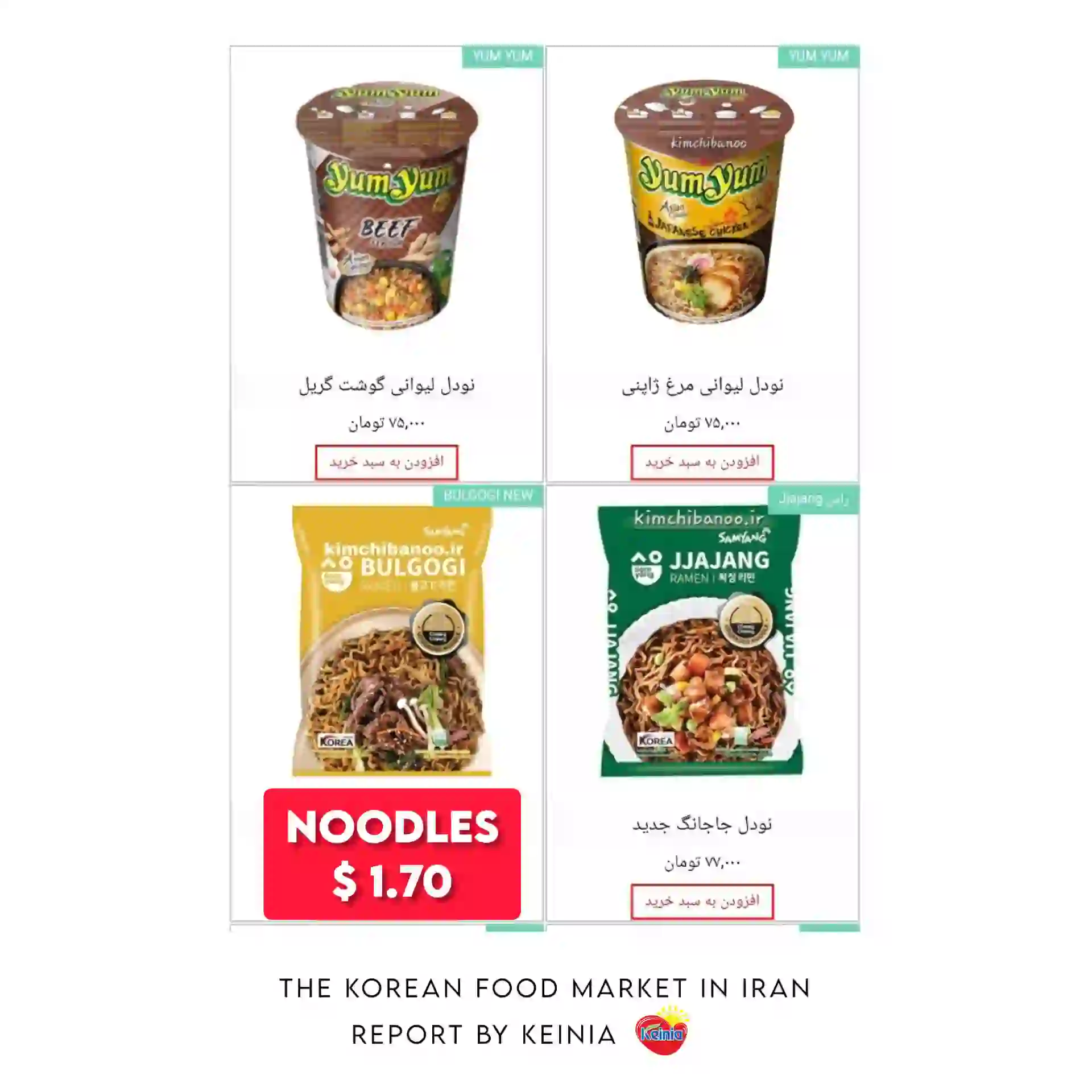 Korean noodles in Iran