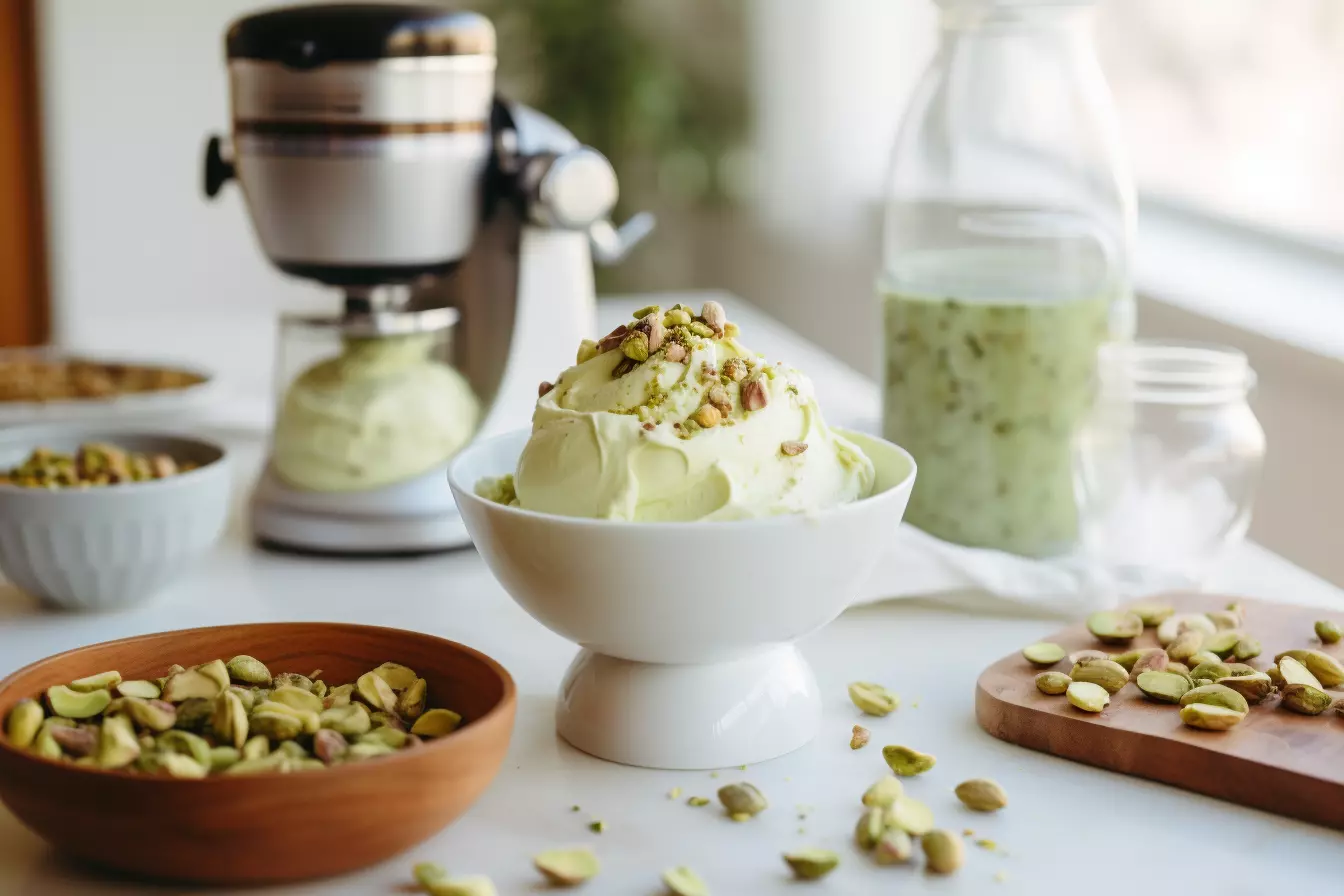 بستنی پسته: بافت خامه ای با یک دستور تهیه ساده